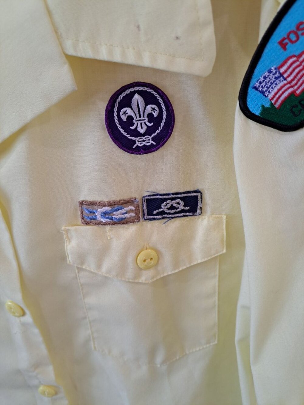 Boy Scouts Of America Official Blouse Yellow Patches Embroidered Logos USA L - Picture 3 of 9